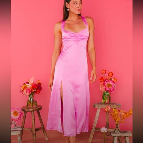 Show Me Your MuMu Dresses & Skirts - NWTs Show Me Your MuMu Mina Midi Dress in Pink Size Large